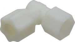 Made in USA - 1/2" Tube OD, Nylon Plastic Compression Tube Female Elbow - 1/2 NPT Pipe, 220°F Max, Plastic Grip - Exact Tooling