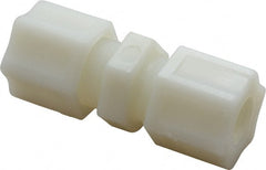 Made in USA - 1/2" Tube OD, Nylon Plastic Compression Tube Union - 220°F Max, Plastic Grip - Exact Tooling
