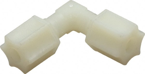 Made in USA - 1/4" Tube OD, Nylon Plastic Compression Tube Union Elbow - 220°F Max, Plastic Grip - Exact Tooling