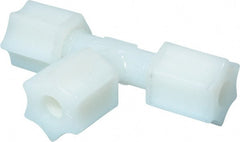 Made in USA - 1/4" Tube OD, Nylon Plastic Compression Tube Union Tee - 220°F Max, Plastic Grip - Exact Tooling