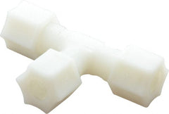 Made in USA - 3/8" Tube OD, Nylon Plastic Compression Tube Union Tee - 220°F Max, Plastic Grip - Exact Tooling