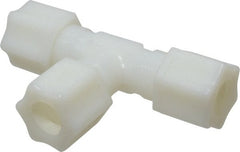 Made in USA - 1/2" Tube OD, Nylon Plastic Compression Tube Union Tee - 220°F Max, Plastic Grip - Exact Tooling