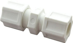 Made in USA - 1/2" Tube OD, Polypropylene Plastic Compression Tube Union - 215°F Max, Plastic Grip - Exact Tooling