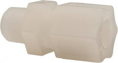 Made in USA - 1/2" Tube OD, Kynar Plastic Compression Tube Male Connector - 3/8 NPT Pipe, 275°F Max, Plastic Grip - Exact Tooling