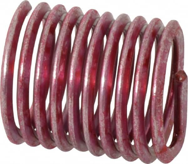 Heli-Coil - Single Insert, 3/4-10 UNC, 1-1/2D, Stainless Steel Screw Locking Insert - 9-3/8 Free Coils, 1-1/8 Inch Overall Length, 0.881 to 0.906 Inch Outside Diameter, with Tang, Bright Finish, 304 Material Grade - Exact Tooling