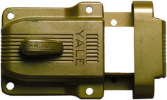 Yale - 1-1/8 to 2-1/4" Door Thickness, Brass Lacquer Finish, 112-1/4 Rimlock Deadbolt - Rim Cylinder - Exact Tooling
