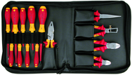14 Piece - Insulated Pliers; Cutters; Slotted & Phillips Screwdrivers; in Zipper Carry Case - Exact Tooling