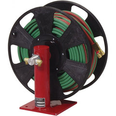 Reelcraft - 18" Long x 16-1/4" Wide x 19" High, 1/4" ID, Hand Crank Welding Hose Reel - 100' Hose Length, 250 psi Working Pressure, Hose Included - Exact Tooling