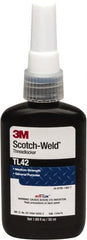 3M - 50 mL Bottle, Blue, Medium Strength Liquid Threadlocker - Series TL42, 24 hr Full Cure Time, Hand Tool Removal - Exact Tooling