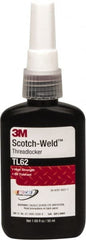 3M - 50 mL Bottle, Red, Medium Strength Liquid Threadlocker - Series TL62, 24 hr Full Cure Time, Hand Tool, Heat Removal - Exact Tooling