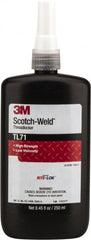 3M - 250 mL, Red, High Strength Liquid Threadlocker - Series TL71, 24 hr Full Cure Time, Hand Tool, Heat Removal - Exact Tooling