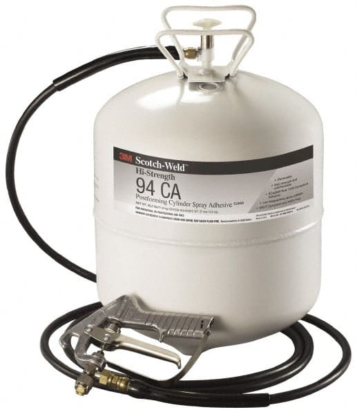 3M - 26.2 Lb Cartridge Clear Spray Adhesive - High Tack, 230°F Heat Resistance, High Strength Bond, 15 min Max Bonding Time, Flammable, Series High-Strength 94 - Exact Tooling