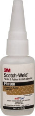 3M - 1 oz Bottle Clear Instant Adhesive - Series PR1500, 20 to 100 sec Working Time, 24 hr Full Cure Time, Bonds to Cardboard, Ceramic, Fabric, Fiberglass, Foam, Glass, Leather, Metal, Paper, Plastic, Rubber, Vinyl & Wood - Exact Tooling