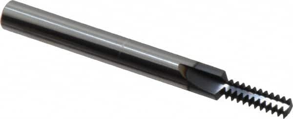 Scientific Cutting Tools - 1/4-20 Thread, 1/4" Shank Diam, TiN Coating, Solid Carbide Straight Flute Thread Mill - 3 Flutes, 2-1/2" OAL, 1/4" Min Noml Diameter - Exact Tooling