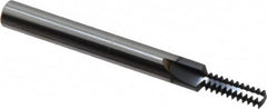 Scientific Cutting Tools - 1/4-20 Thread, 1/4" Shank Diam, TiN Coating, Solid Carbide Straight Flute Thread Mill - 3 Flutes, 2-1/2" OAL, 1/4" Min Noml Diameter - Exact Tooling