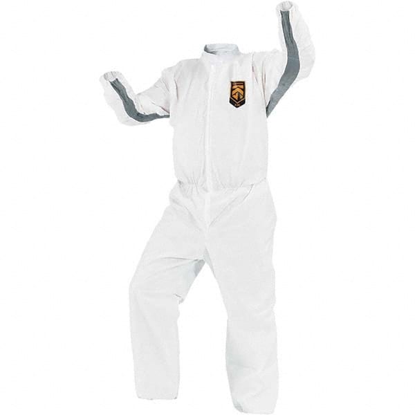 KleenGuard - Size 4XL SMS General Purpose Coveralls - White, Zipper Closure, Elastic Cuffs, with Boots, Serged Seams - Exact Tooling