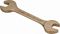 Ampco - 1" x 1-1/8" Nonsparking Open End Wrench - 10-1/4" OAL, Double End, Plain Finish, 15° Head Angle - Exact Tooling
