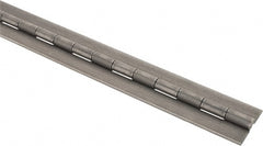 Made in USA - 72" Long x 2" Wide, 1" Knuckle, Steel Continuous Hinge - 1/4" Pin Diam, 0.09" Thick without Holes - Exact Tooling