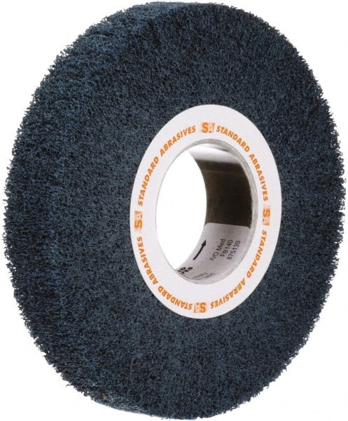 Standard Abrasives - 12 Inch Diameter Aluminum Oxide Unmounted Flap Wheel - 5 Inch Hole, 2 Inch Wide, Density 7, Non Woven, Very Fine Grade, 2,500 Max RPM - Exact Tooling