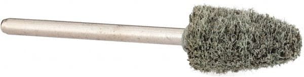 Standard Abrasives - 3/8" Head Diam x 3/4" Thickness, B52, Pointed End, Aluminum Oxide Mounted Point - Light Gray, Fine Grade, 45,300 RPM - Exact Tooling