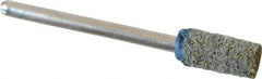 Standard Abrasives - 1/4" Head Diam x 1/2" Thickness, W163, Cylinder End, Aluminum Oxide Mounted Point - Blue, 60,000 RPM - Exact Tooling