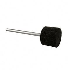 Standard Abrasives - 1/2" Head Diam x 1/2" Thickness, W185, Cylinder End, Aluminum Oxide Mounted Point - Black, Fine Grade, 34,500 RPM - Exact Tooling