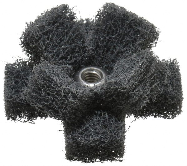 Standard Abrasives - 1-1/2" Diam Medium Density Cross Buff - 2 Plys, 8-32 Thread, Very Fine Grade, 20,000 Max RPM - Exact Tooling