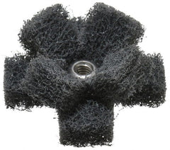 Standard Abrasives - 1-1/2" Diam Medium Density Cross Buff - 2 Plys, 8-32 Thread, Very Fine Grade, 20,000 Max RPM - Exact Tooling