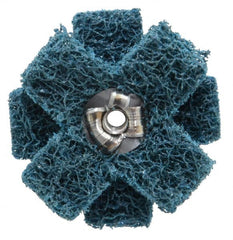 Standard Abrasives - 1-1/2" Diam Medium Density Cross Buff - 3 Plys, 8-32 Thread, Medium Grade, 20,000 Max RPM - Exact Tooling