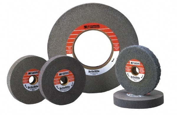 Standard Abrasives - 12" Diam, 1/2" Face Width, 5" Center Hole, Medium Grade, Aluminum Oxide Deburring Wheel - Convolute, Medium Density 5 Grade, 3,000 RPM - Exact Tooling