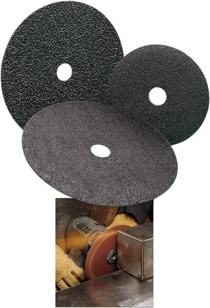 Standard Abrasives - 5" Diam 7/8" Hole 60 Grit Fiber Disc - Medium Grade, Zirconia Alumina, 18,000 Max RPM - Exact Tooling