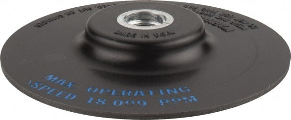 Standard Abrasives - 4-1/2" Diam Quick-Change Disc Backing Pad - 5/8" Shank Diam, Medium Density, 18,000 RPM - Exact Tooling