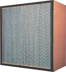 Made in USA - 12" High x 12" Wide 11-1/2" Deep, 99.97% Capture Efficiency, HEPA Air Filter - Microfiber Paper Media, Particle Board Frame, 250 FPM Max, 250 CFM, 180°F Max, Use with Hospitals & Clean Rooms - Exact Tooling