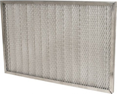 Made in USA - 16" Noml Height x 25" Noml Width x 1" Noml Depth, 71% Capture Efficiency, Permanent Air Filter - MERV 7, Aluminum Cloth & Mesh, Integrated Aluminum Frame, 300 Max FPM, 640 CFM, For Any Unit - Exact Tooling