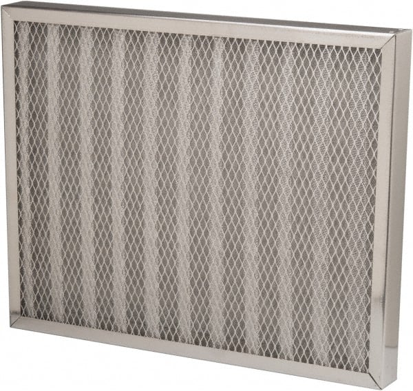 Made in USA - 16" Noml Height x 20" Noml Width x 2" Noml Depth, 76% Capture Efficiency, Permanent Air Filter - MERV 7, Aluminum Cloth & Mesh, Integrated Aluminum Frame, 300 Max FPM, 1,000 CFM, For Any Unit - Exact Tooling
