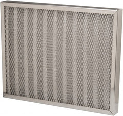 Made in USA - 16" Noml Height x 20" Noml Width x 2" Noml Depth, 76% Capture Efficiency, Permanent Air Filter - MERV 7, Aluminum Cloth & Mesh, Integrated Aluminum Frame, 300 Max FPM, 1,000 CFM, For Any Unit - Exact Tooling