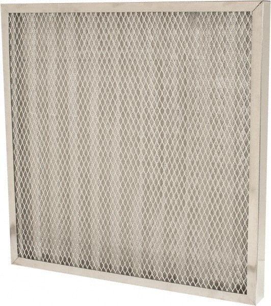 Made in USA - 20" Noml Height x 20" Noml Width x 2" Noml Depth, 76% Capture Efficiency, Permanent Air Filter - MERV 7, Aluminum Cloth & Mesh, Integrated Aluminum Frame, 300 Max FPM, 800 CFM, For Any Unit - Exact Tooling