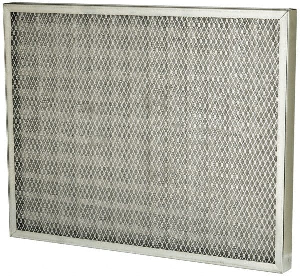 Made in USA - 20" Noml Height x 25" Noml Width x 2" Noml Depth, Permanent Air Filter - Steel, Integrated Steel Frame, 500 Max FPM, 1,750 CFM, For Large Particle Removal Applications - Exact Tooling