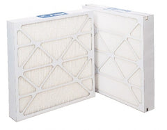 Made in USA - 12" Noml Height x 24" Noml Width x 4" Noml Depth, 95% Capture Efficiency, Wireless Pleated Air Filter - MERV 14, Microfiberglass Paper, Integrated Beverage Board Frame, 500 Max FPM, 1,000 CFM, For Any Unit - Exact Tooling