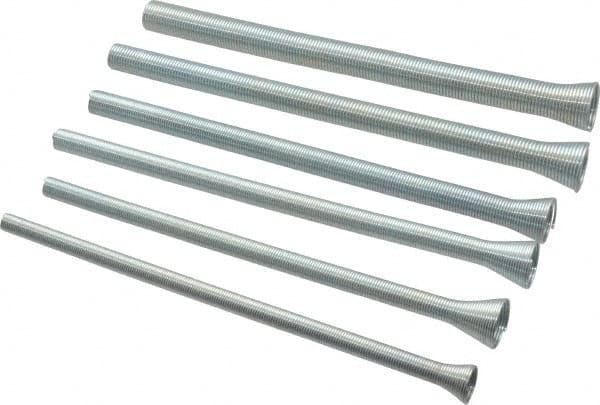 General - 1/4 to 5/8" Capacity, 6 Piece Spring-Type Tube Bender Set - Works on Copper - Exact Tooling