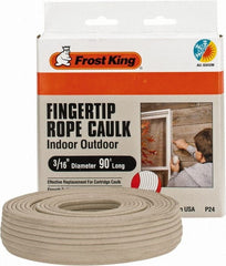 Frost King - 90' Long, Rope Caulk Weatherstripping - Gray - Exact Tooling