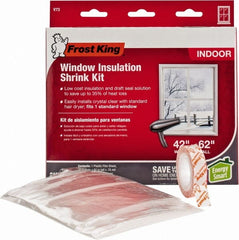 Frost King - 62" Long x 42" Wide, Indoor Shrink Film and Tape Window Kit Weatherstripping - Clear Plastic - Exact Tooling