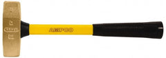 Ampco - 1-1/4 Lb Bronze Nonsparking Double Face Engineer's Hammer - Hickory Handle - Exact Tooling