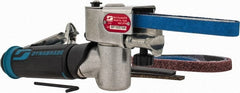 Dynabrade - 1/8 to 1/2 x 12 Inch, 25,000 RPM Air Belt Sander - 0.4 Hp, 1/4 NPT Inlet, 20 CFM Air Consumption, 4,890 FPM Speed - Exact Tooling