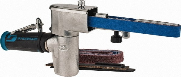 Dynabrade - 1/4 to 3/4 x 18 Inch, 20,000 RPM Air Belt Sander - 0.5 Hp, 1/4 NPT Inlet, 28 CFM Air Consumption, 4,550 FPM Speed - Exact Tooling