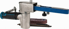 Dynabrade - 1/4 to 3/4 x 18 Inch, 20,000 RPM Air Belt Sander - 0.5 Hp, 1/4 NPT Inlet, 28 CFM Air Consumption, 4,550 FPM Speed - Exact Tooling