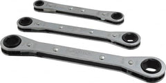 Lang - 3 Pc, 1/4 - 9/16", 6-Point Ratcheting Box Wrench Set - Exact Tooling