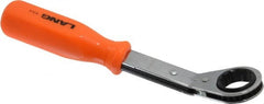 Lang - 7/8" 12 Point Reversible Ratcheting Offset Box Wrench - Single End, 9" OAL, Steel - Exact Tooling