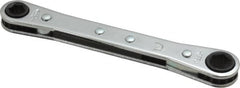 Lang - 1/4" x 5/16" 6 Point Ratcheting Box Wrench - Double End, 4-1/4" OAL, Steel - Exact Tooling