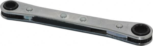 Lang - 1/4" x 5/16" 12 Point Ratcheting Box Wrench - Double End, 4-1/2" OAL, Steel - Exact Tooling
